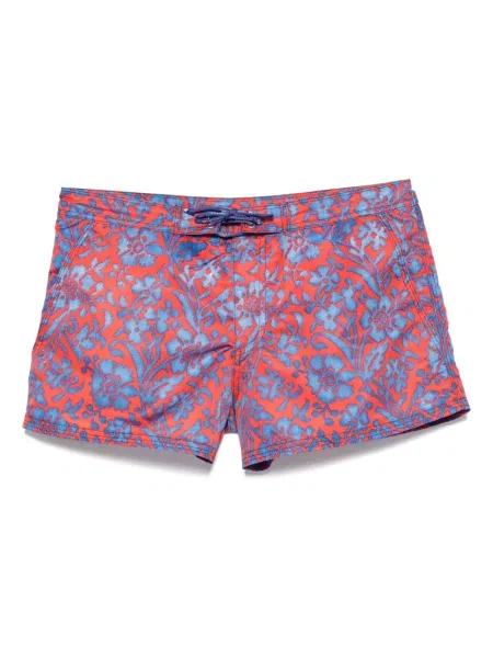 Květinový spodní díl plavek Erl s potiskem červený