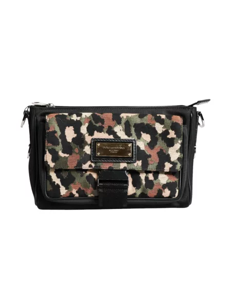 Pasek Dolce And Gabbana w panterkę z logo czarny