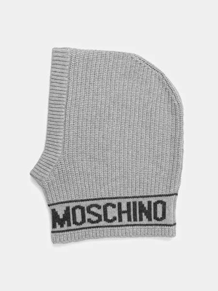 Gyapjú kapucnis sapka Moschino szürke