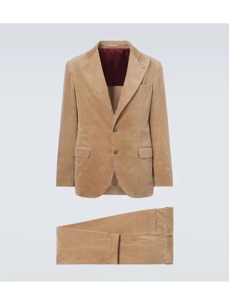 Costum Brunello Cucinelli de catifea cord maro