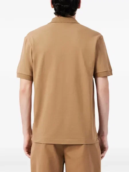 Tricou polo Lacoste cu autograf maro