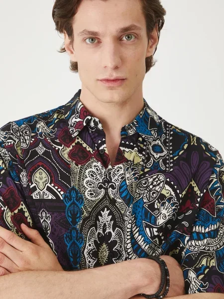 Риза Medicine със свободна кройка с класическа яка