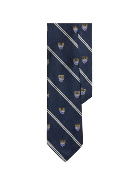 Svilena prugasta kravata Polo Ralph Lauren s printom ljubičasta