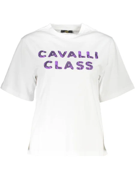 Tricou Cavalli Class scurt alb