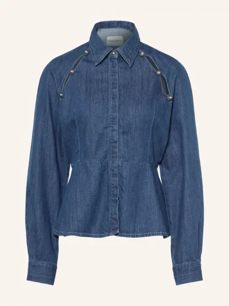 Claudie Pierlot Bluzka Jeansowa Z Wycięciami blau granatowa