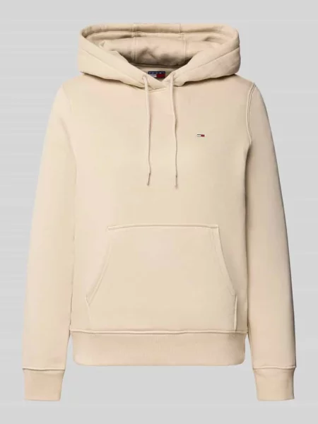 Tommy Jeans bluza z kapturem gładka beżowy