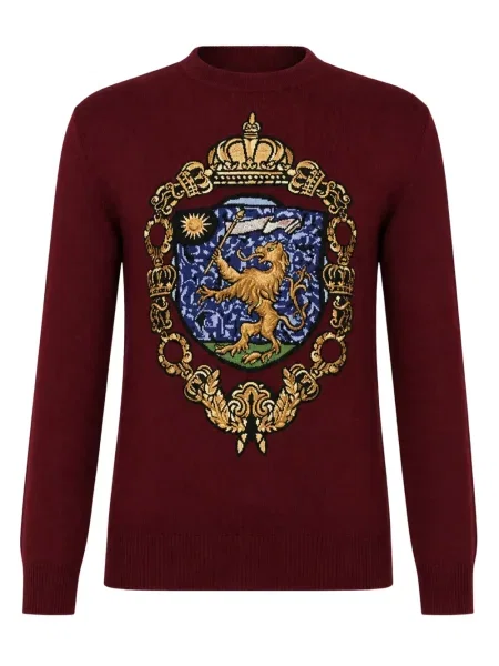Pulover Dolce & Gabbana cu broderie roșu