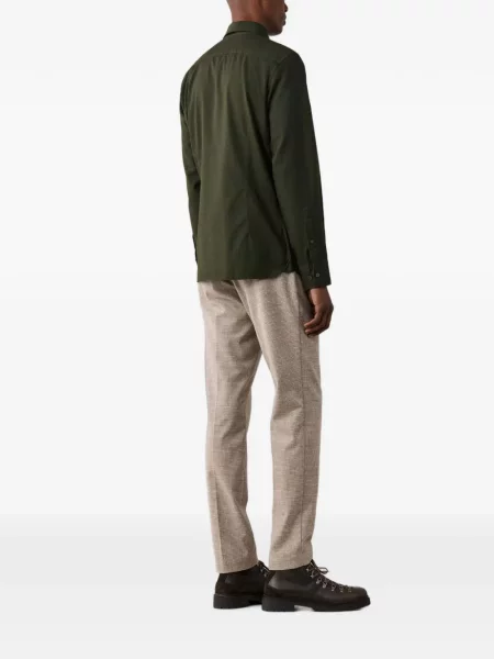 Cămașă Hackett London din țesătură twill verde