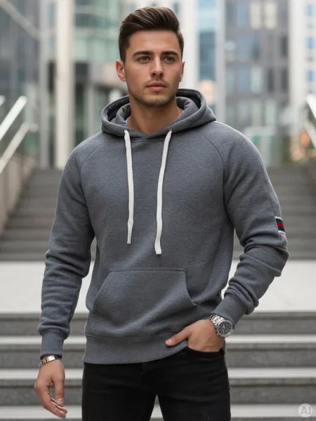 Bluza z kapturem Dstreet szara