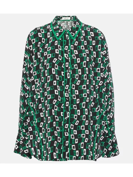 Top Diane Von Furstenberg z nadrukiem czarny