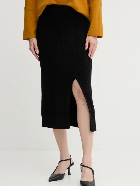 Dkny spódnica midi prosta czarny