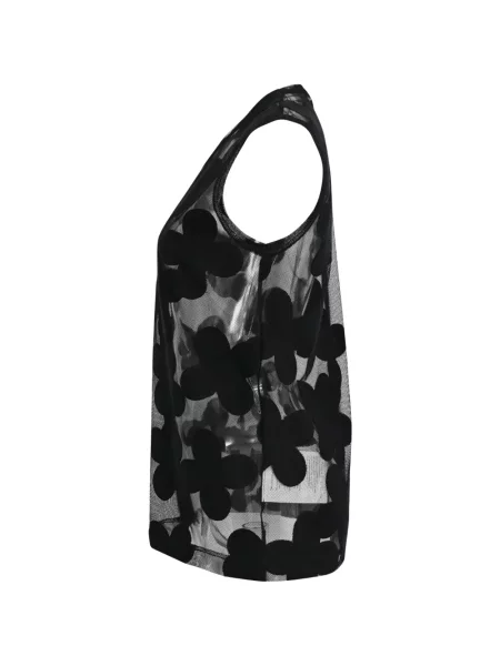 Мрежеста блуза Comme Des Garçons на цветя с апликация черно