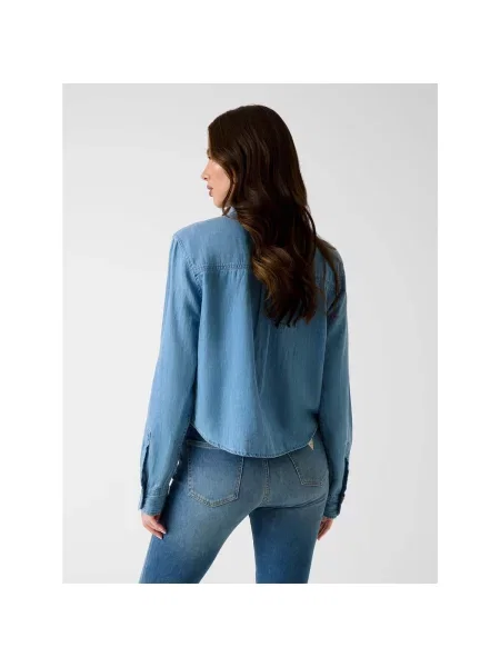 GUESS Blúzka denim modrá