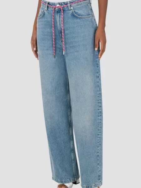 Широкі джинси Moschino блакитний