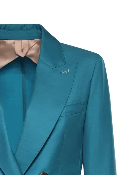 Sacou Max Mara cu două rânduri de nasturi albastru