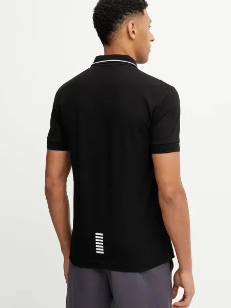 Polo tričko Emporio Armani s potiskem černá