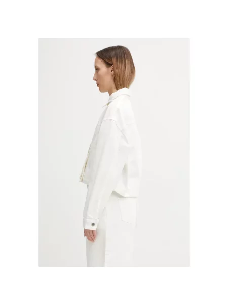 Kurtka jeansowa Maison Kitsune beżowa