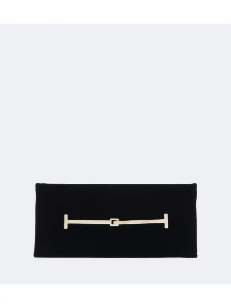 Geantă plic Tom Ford de catifea negru