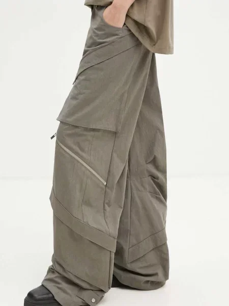 Heliot Emil spodnie szerokie high waist zielony