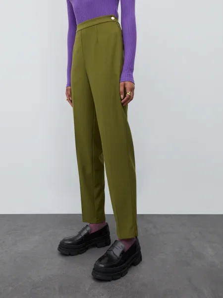 EDITED Pantaloni cu dungă Tania' verde