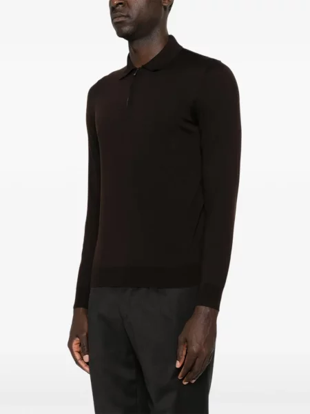 Gulerat tricou polo Drumohr maro