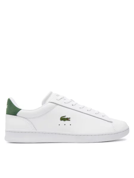 Sneakersy niskie ze skóry naturalnej Lacoste białe