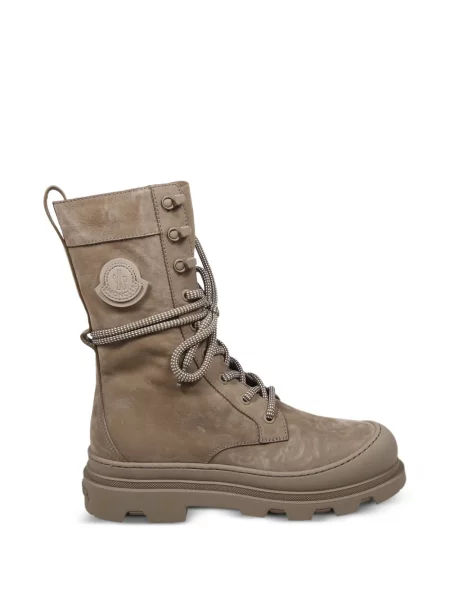 Botine Moncler cu șireturi din dantelă cu autograf verde