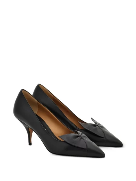 Pantofi cu toc Ferragamo cu funde negru