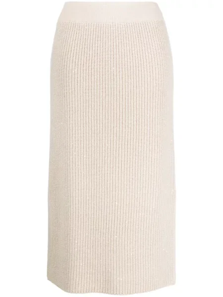 Fustă midi Brunello Cucinelli tricotate