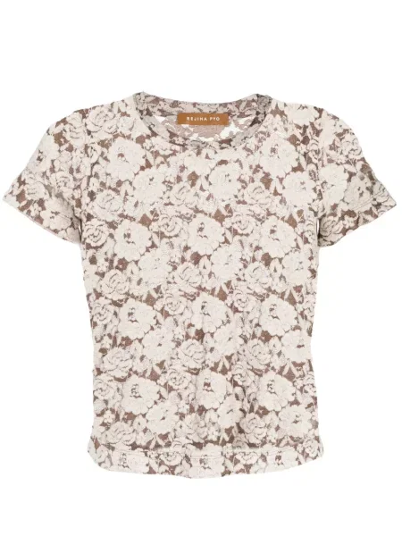 Krótka koszulka Rejina Pyo brązowa
