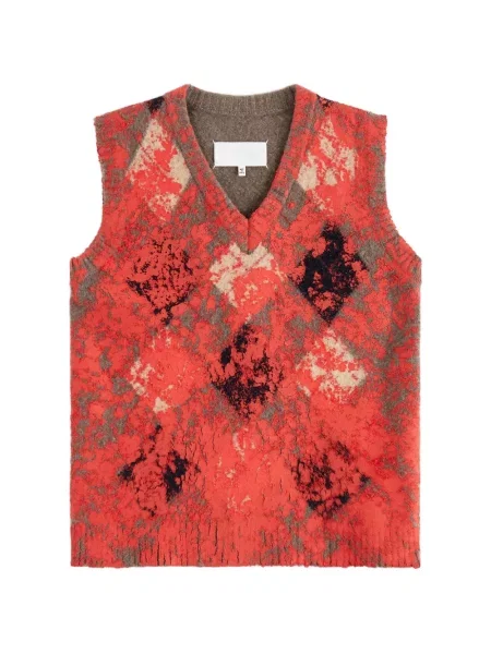 Vestă Maison Margiela cu model argyle roșu