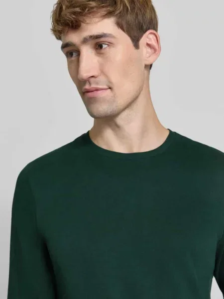 Bluzka z długim rękawem o kroju slim fit z czystej bawełny Christian Berg Men