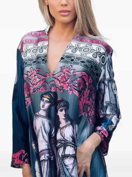 Apykaklė maxi suknele Tessitura Body Couture rožinė