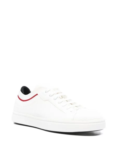 Sneakerși Geox cu șireturi tricotate alb