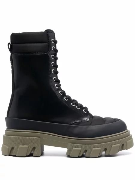 Botine Ganni cu șireturi din dantelă negru