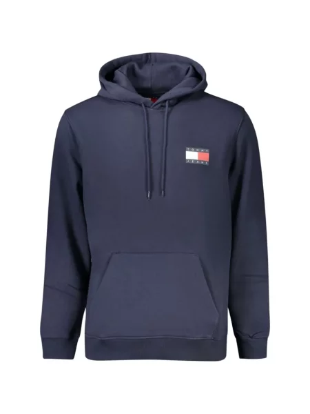 Hanorac cu glugă Tommy Hilfiger cu autograf cu cordon albastru