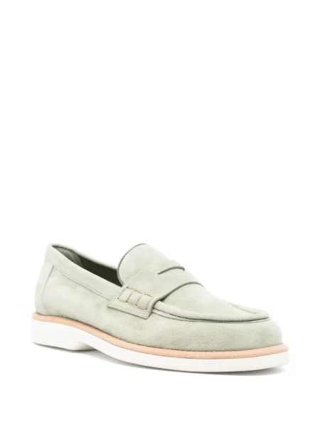 Semišové loafers Santoni zelené