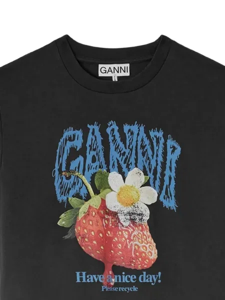 Tricou Ganni cu imagine negru