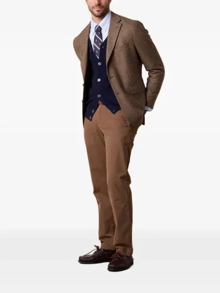 Kardigan Brooks Brothers s V-izrezom s autogramom plava