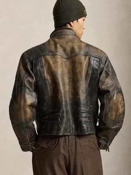Polo Ralph Lauren geacă de biker din piele pentru bărbați