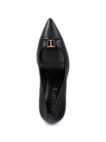 Pantofi cu toc Twinset cu autograf negru