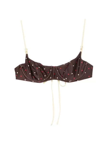 Pöttyös felső Frankies Bikinis barna