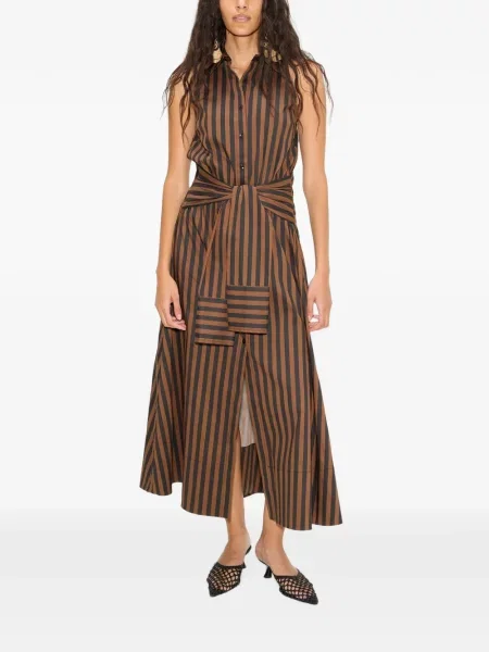Rochie maxi Simon Miller din poplin maro