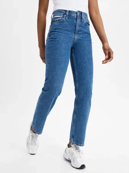 Calvin Klein Jeans Dżinsy proste Kobiety jednolity niebieski