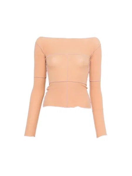 Dzianinowy top Baserange beżowy