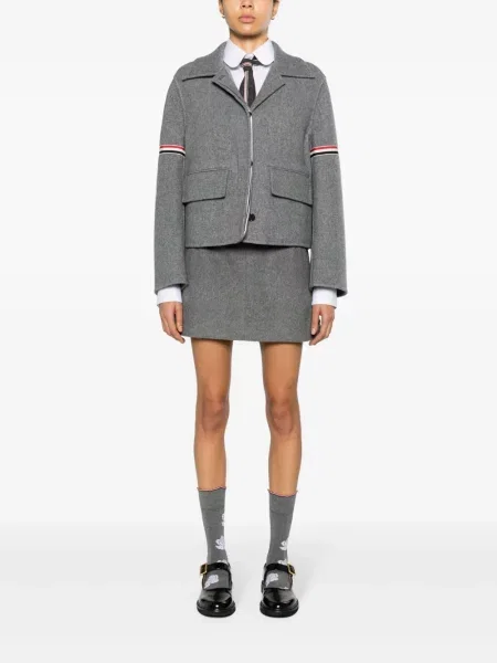 Dryžuotas striukė Thom Browne pilka