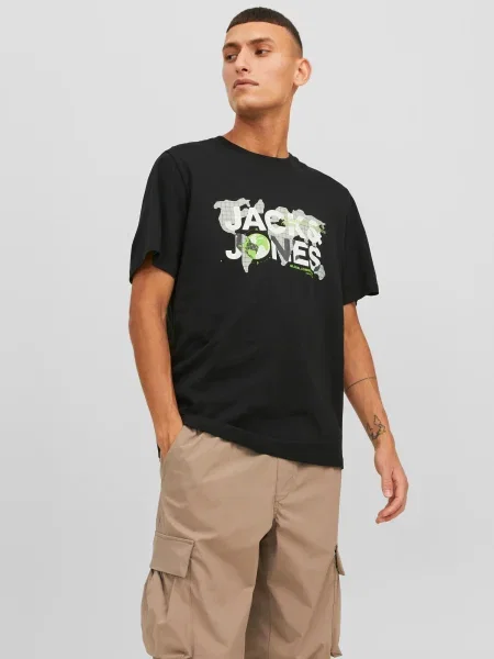 JACK & JONES Tričko Dust sivá / svetlozelená / čierna / biela