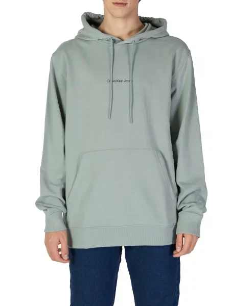 Hoodie Calvin Klein s kapuco zelena
