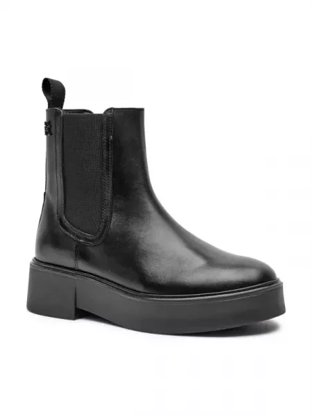 Tommy Hilfiger De piele ghete chelsea CHELSEA negru