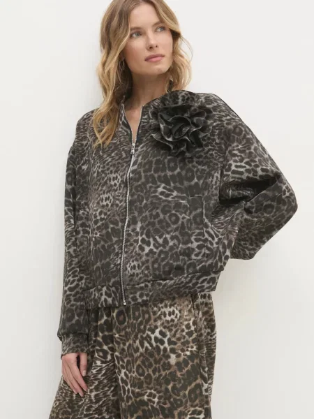 Суитчър Answear Lab с принт сиво